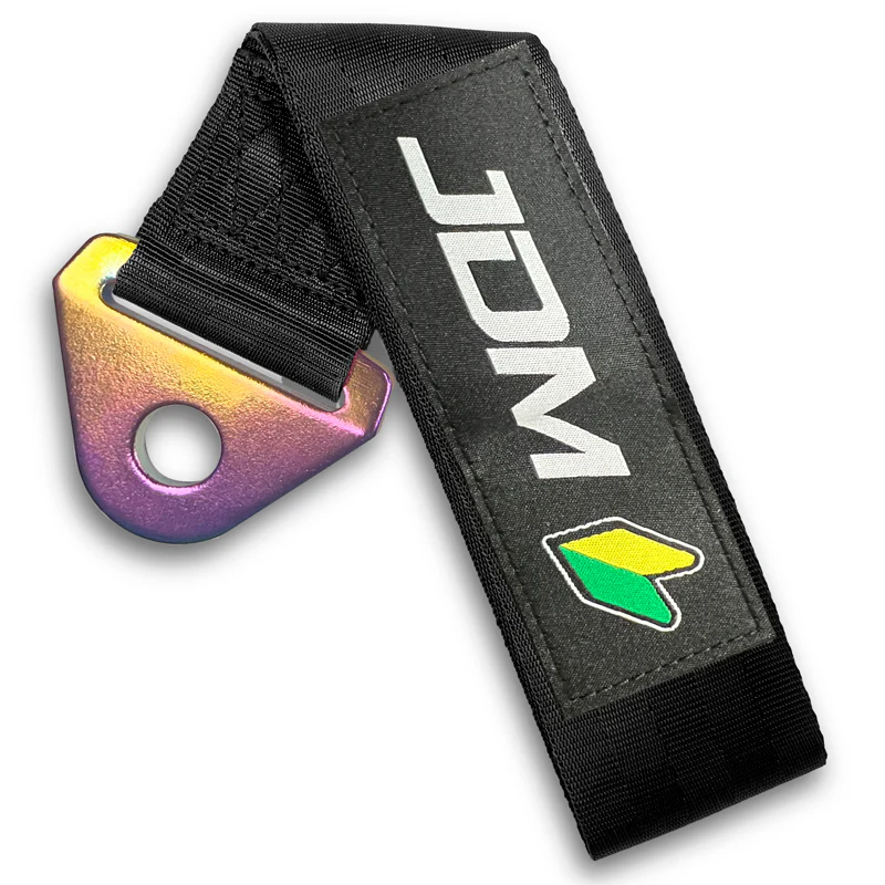 JDM Honda Drift Rally Sports Racing NEO CHROME HIGH STRENGTH Tow Strap for Front / Rear Bumper - Image 8