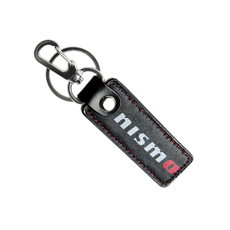 NISSAN NISMO 1 pc Black Leather Rectangle Key Fob Keyring Keychain Tag Lanyard Holder Clip New - Image 5