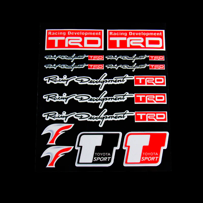 Toyota Racing Development TRD Small Reflective Window Vinyl Decal Sticker Set Fits Auto New - Image 2