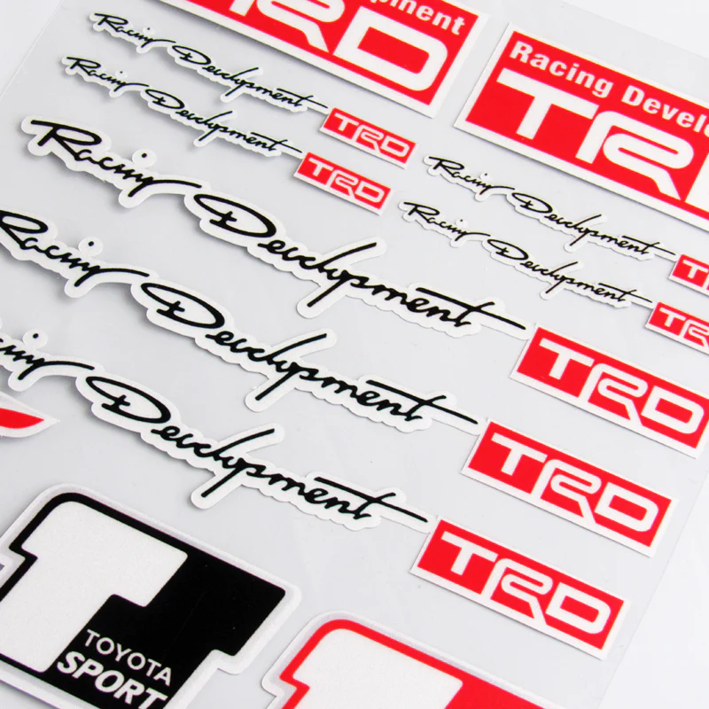 Toyota Racing Development TRD Small Reflective Window Vinyl Decal Sticker Set Fits Auto New - Image 3