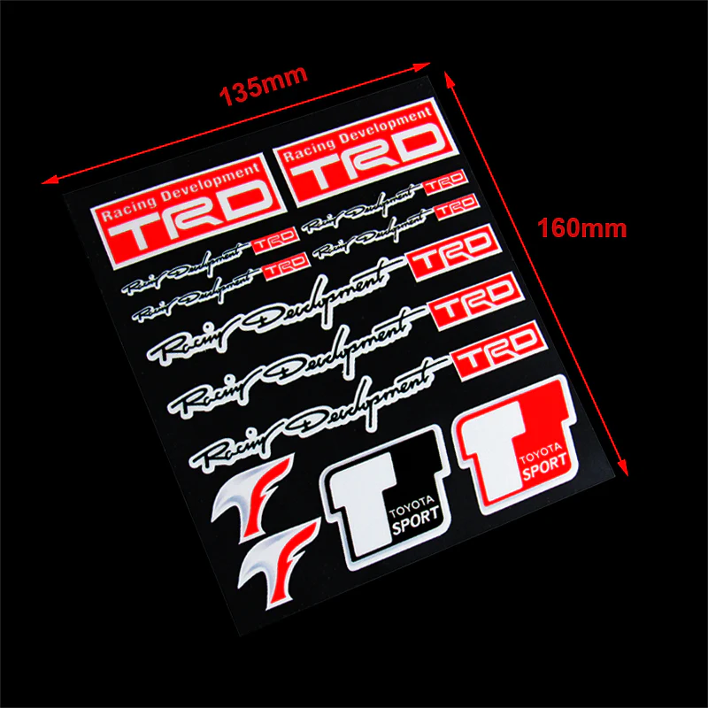 Toyota Racing Development TRD Small Reflective Window Vinyl Decal Sticker Set Fits Auto New - Image 4