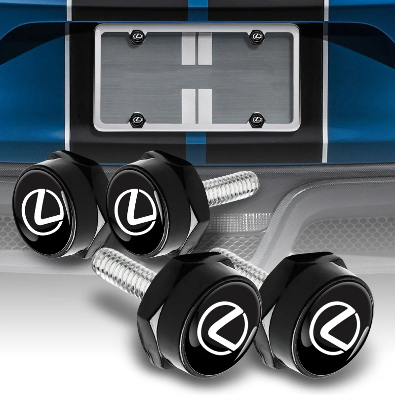 LEXUS 2 pcs Carbon Fiber Look High Quality ABS License Plate Frames with Caps Bolt Screw Set - Image 7