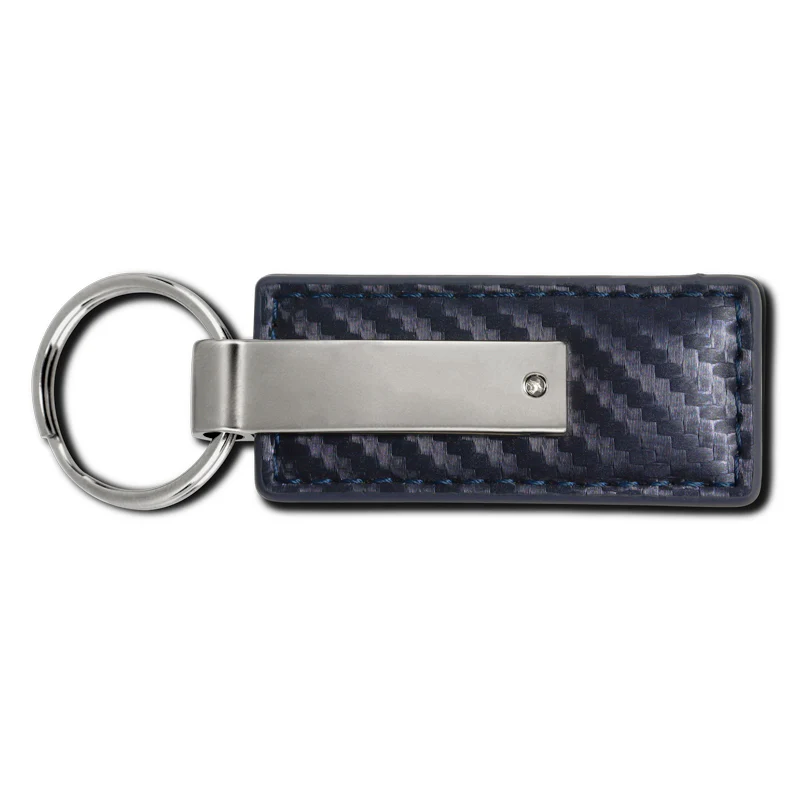 Jeep Gladiator Navy Carbon Leather Key Fob Key Chain Ring OFFICIAL LICENSED Au-Tomotive Gold - Image 4