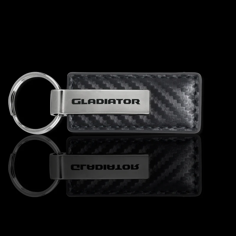 Jeep Gladiator Carbon Fiber Leather Key Fob Key Chain Ring OFFICIAL LICENSED Au-Tomotive Gold - Image 2