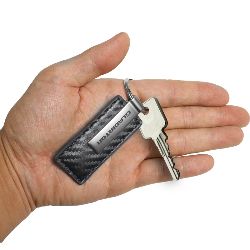 Jeep Gladiator Carbon Fiber Leather Key Fob Key Chain Ring OFFICIAL LICENSED Au-Tomotive Gold - Image 3