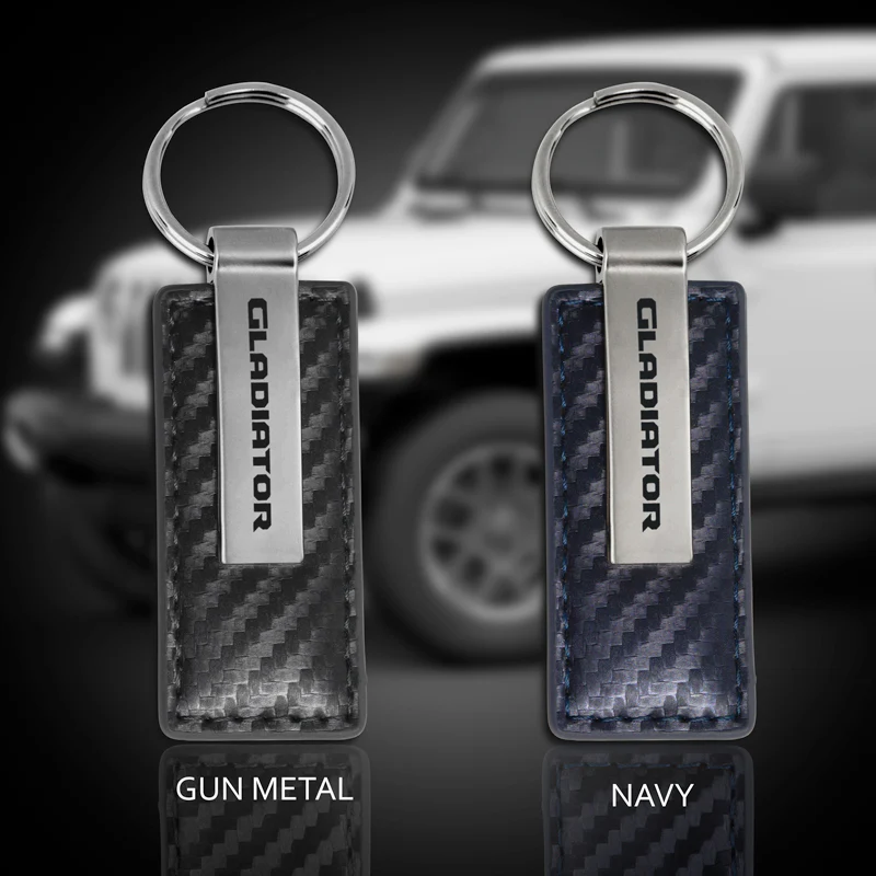 Jeep Gladiator Carbon Fiber Leather Key Fob Key Chain Ring OFFICIAL LICENSED Au-Tomotive Gold - Image 6