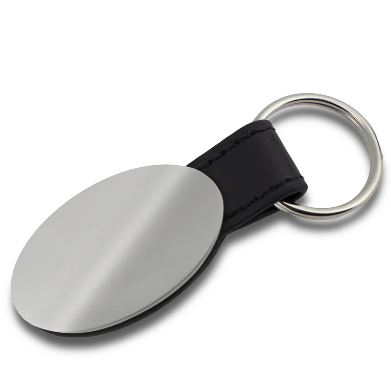 Jeep Gladiator Black Oval Leather Key Fob Key Chain Key Ring Tag OFFICIAL LICENSED Au-Tomotive Gold - Image 3