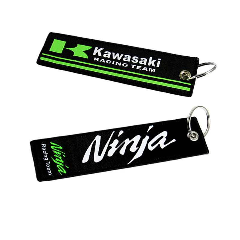 KAWASAKI NINJA Racing Set Biker Lanyard Motorcycle Key chain Black Strap Tag with DOUBLE SIDED Keychain - Image 8