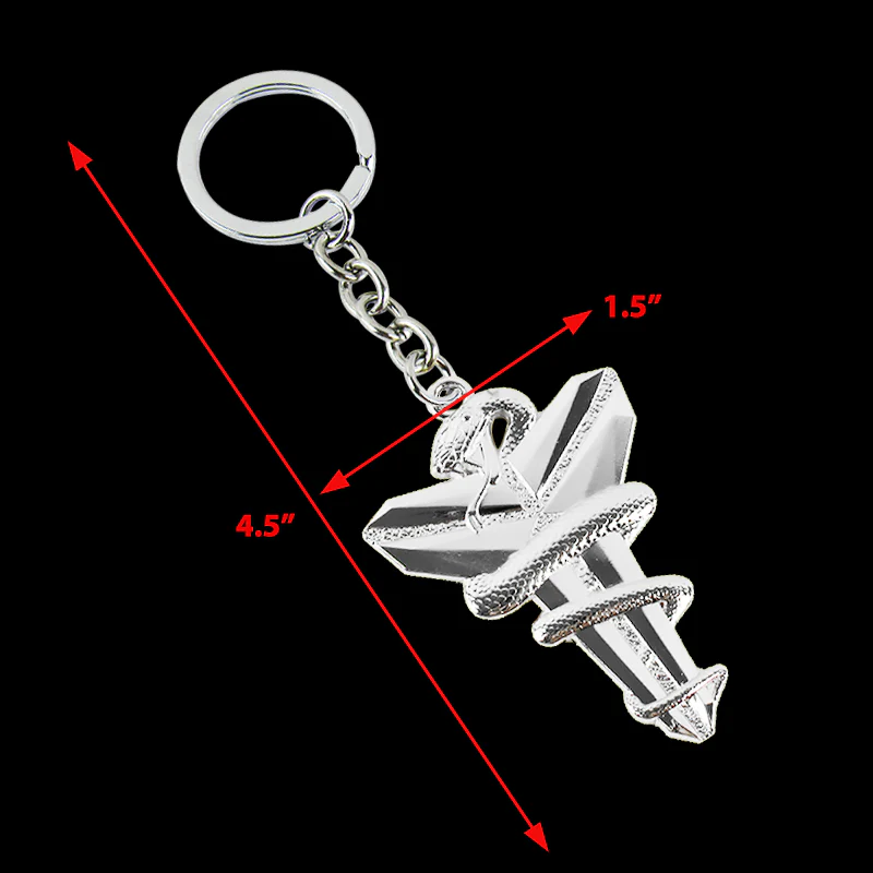 Kobe Bryant Silver Mamba Set Snake Lakers Car 3D Metal Emblem Badge Decal Sticker w/ Keychain - Image 4