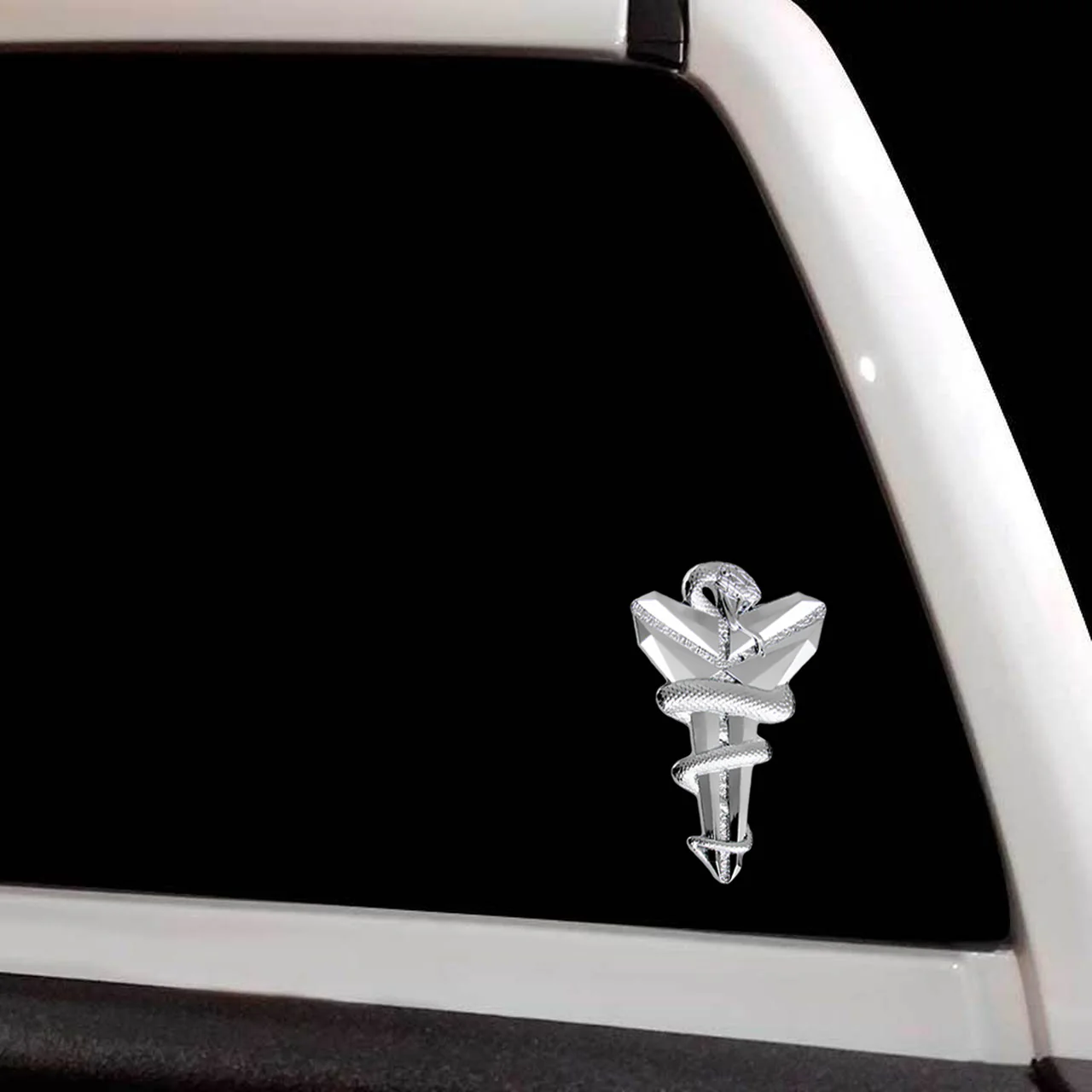 Kobe Bryant Silver Mamba Set Snake Lakers Car 3D Metal Emblem Badge Decal Sticker w/ Keychain - Image 6