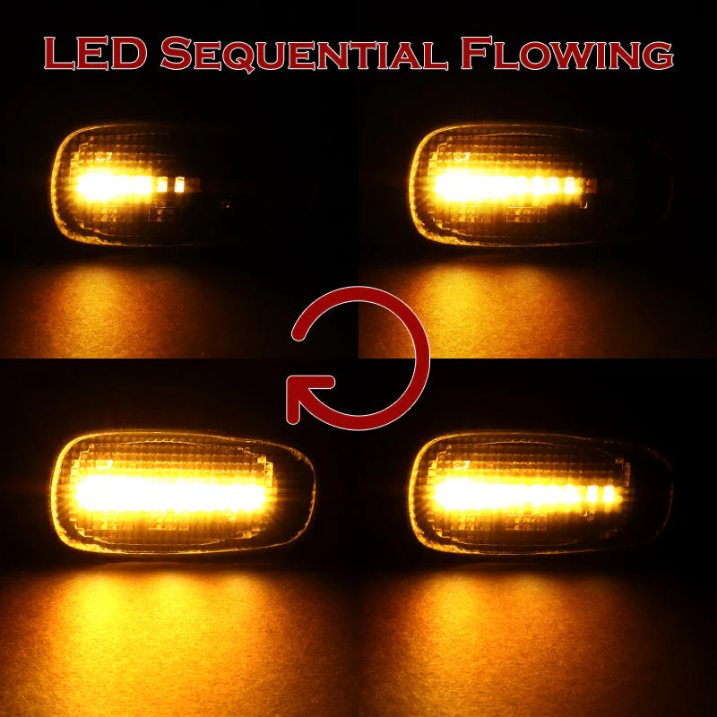 Scion Set For 2004 - 2006 Scion xB Smoke Lens Sequential LED Signal Side Marker Lights with License Plate Frame - Image 4