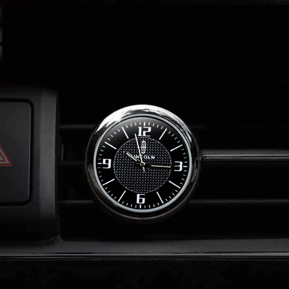 Lincoln Set of Car 15" Steering Wheel Cover Carbon Fiber Look Leather with Exquisite Clock - Image 9