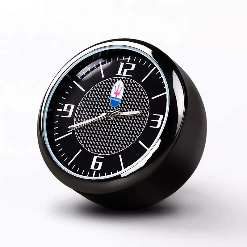 MASERATI Set of Car 15" Steering Wheel Cover Carbon Fiber Look Leather with Exquisite Clock - Image 8