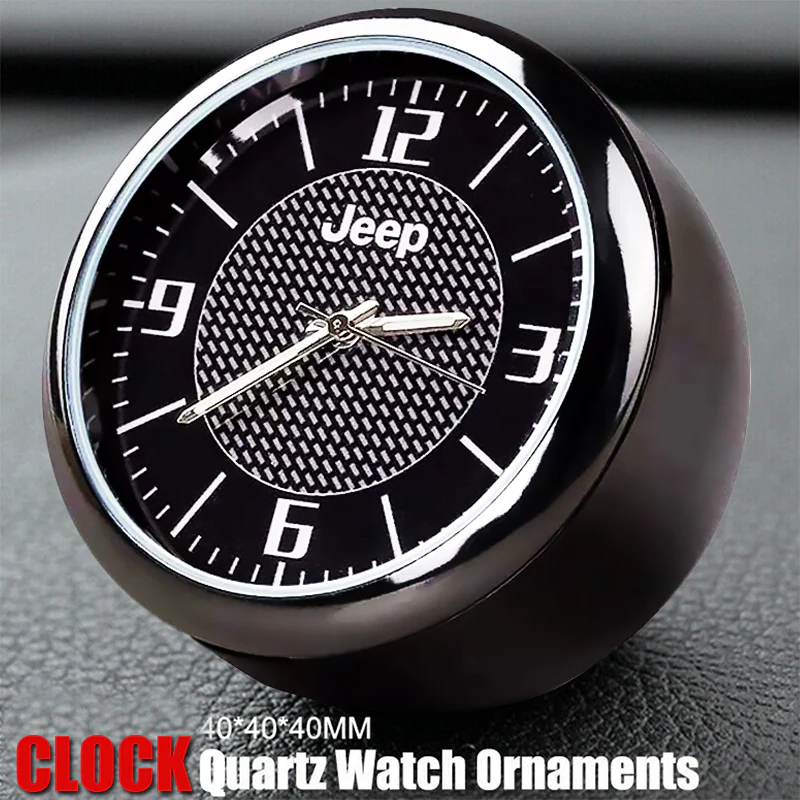 JEEP Set of Car 15" Steering Wheel Cover Quality Leather with Exquisite Clock - Image 4