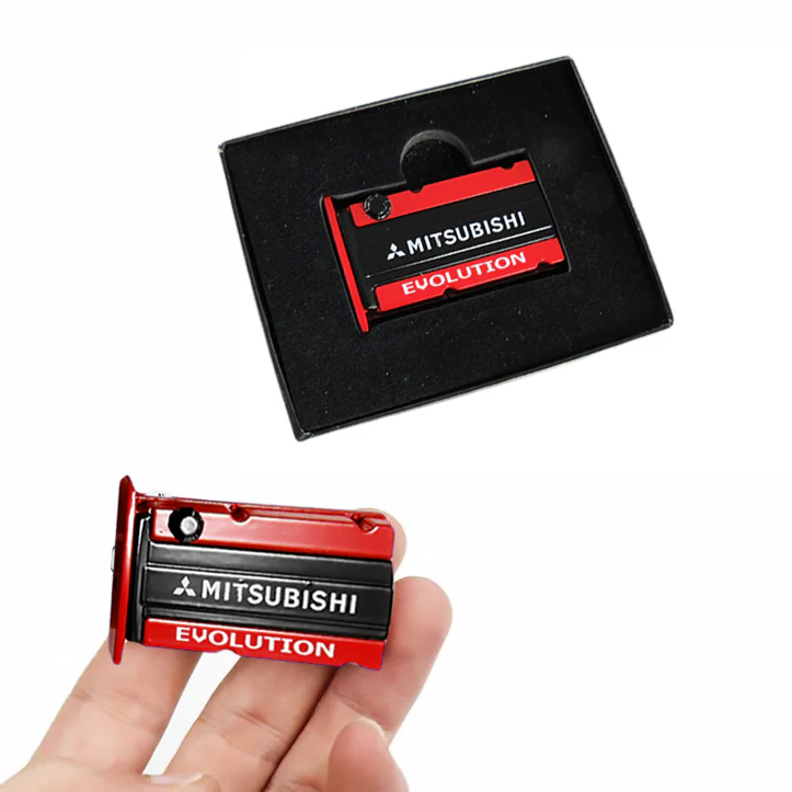 MITSUBISHI EVOLUTION Stainless Steel Engine Valve Cover Red Car Vent Clip Air Freshener Kit - COLOGNE Scent - Image 2