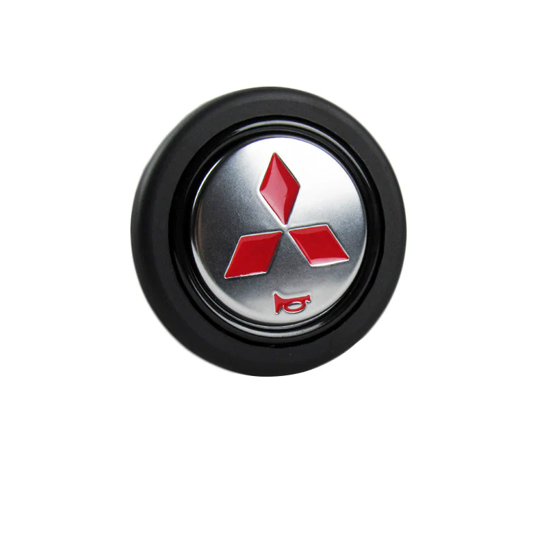 MITSUBISHI RALLIART Set Carbon Fiber Style Quality Leather Car Steering Wheel Cover with Badge Red Logo Horn Button - Image 5