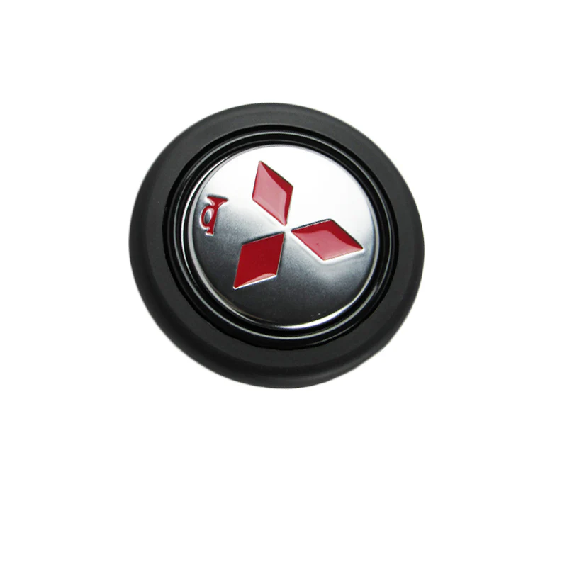 MITSUBISHI RALLIART Set Carbon Fiber Style Quality Leather Car Steering Wheel Cover with Badge Red Logo Horn Button - Image 5