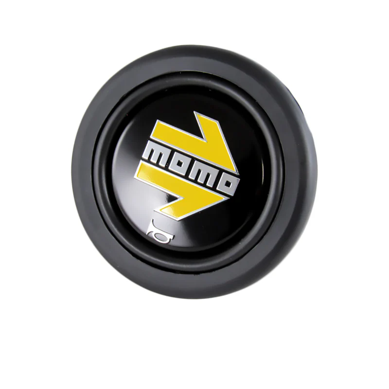MOMO glossy black/Yellow Steering Wheel Horn Button Sport Competition Tuning 59mm - Image 2