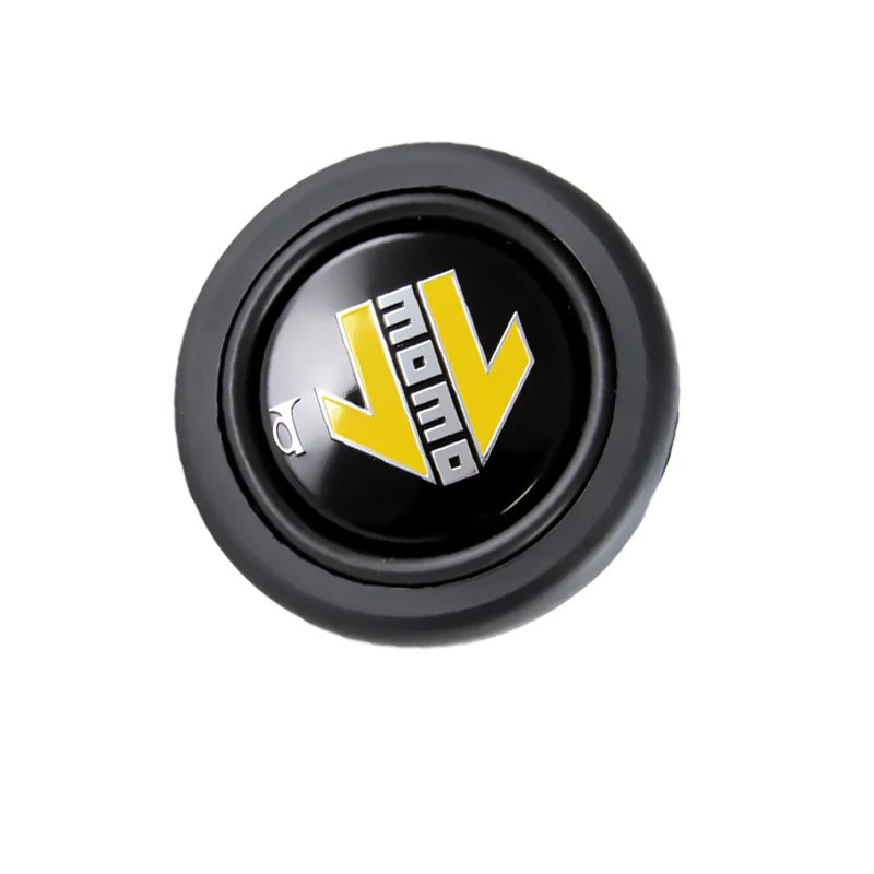 MOMO glossy black/Yellow Steering Wheel Horn Button Sport Competition Tuning 59mm - Image 3