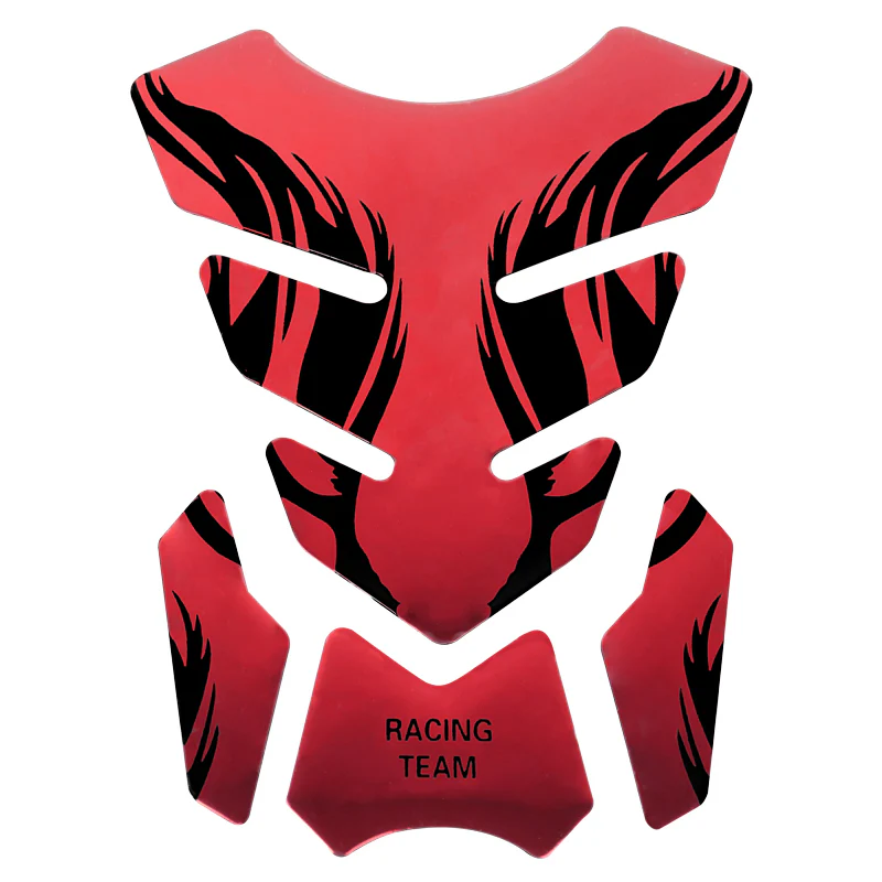 Motorcycle Fuel Tank 3D Gel Pad Protector Red Decal Sticker Universal - Image 3