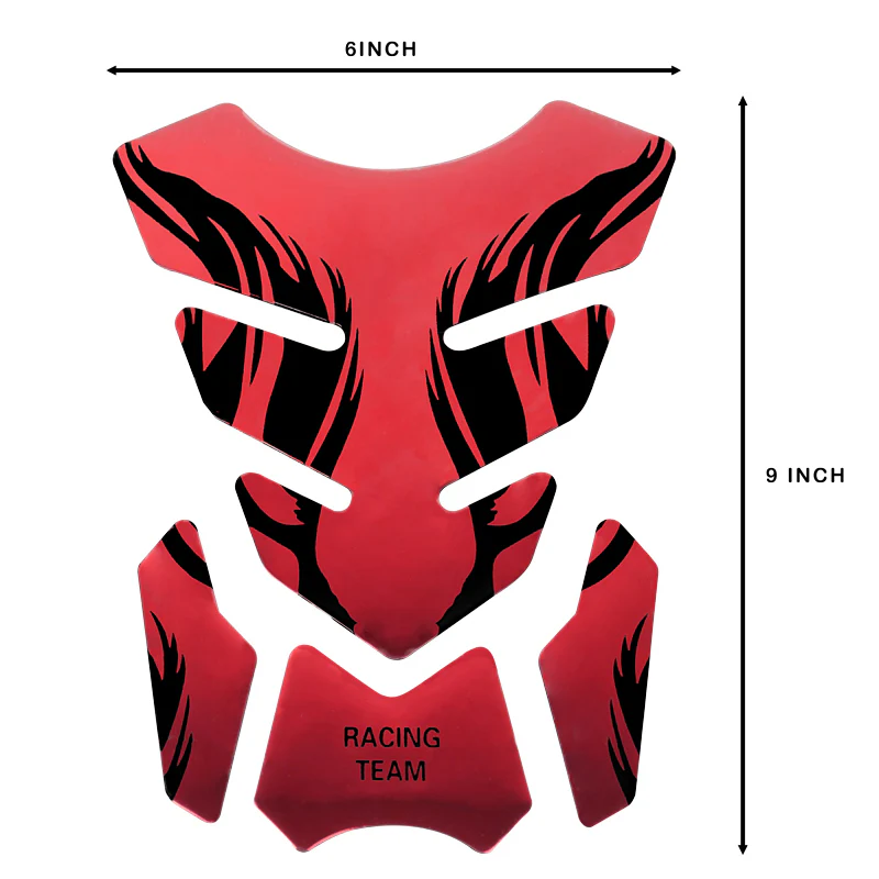 Motorcycle Fuel Tank 3D Gel Pad Protector Red Decal Sticker Universal - Image 5