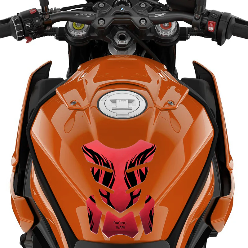 Motorcycle Fuel Tank 3D Gel Pad Protector Red Decal Sticker Universal - Image 8