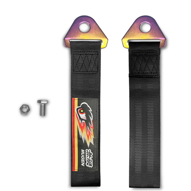 NEO CHROME FOR MUGEN RACING HIGH STRENGTH TOW TOWING STRAP HOOK FOR HONDA BUMPER - Image 3