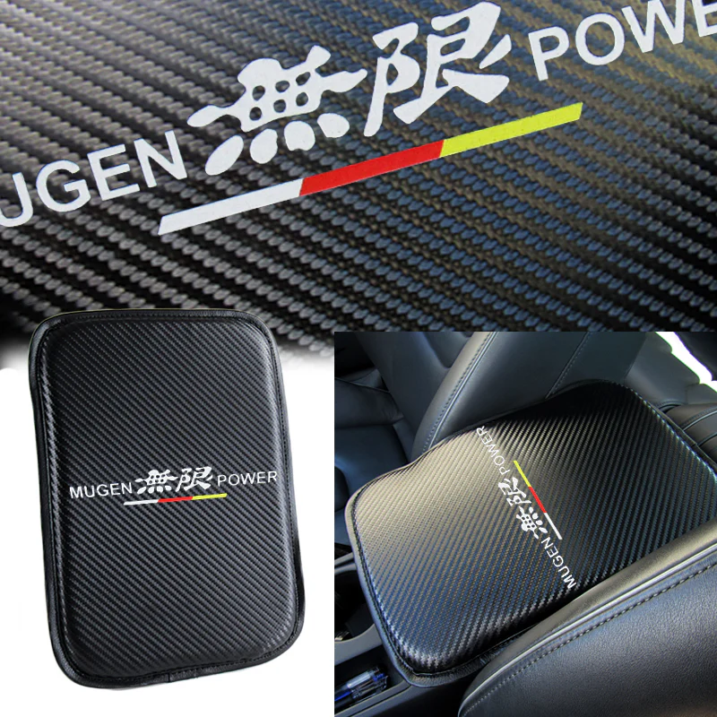 Mugen CIVIC Set Car Center Console Armrest Cushion Mat Pad Cover with Seat Belt Cover Set - Image 2