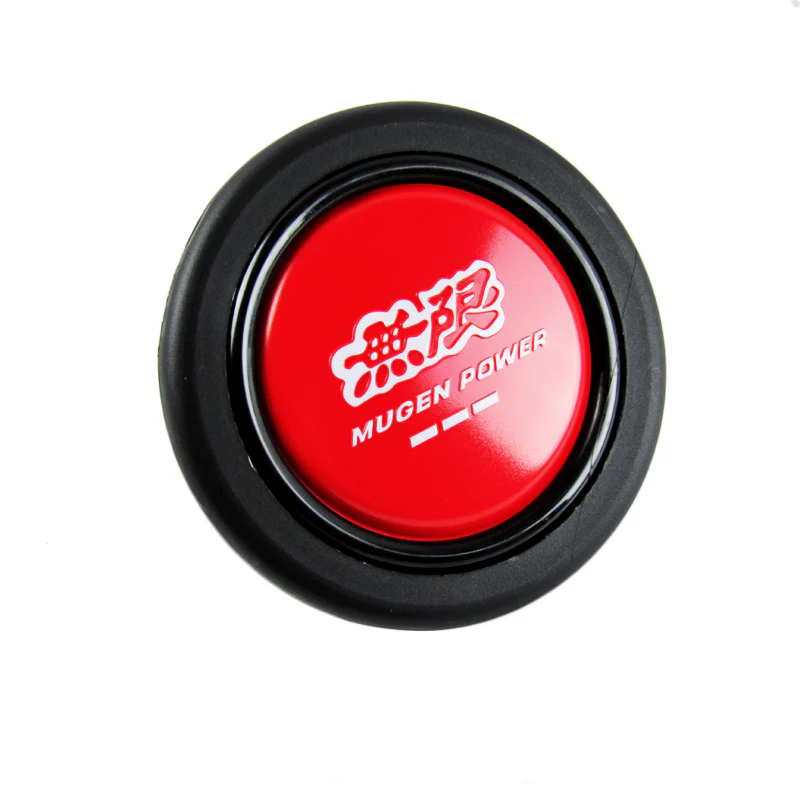 MUGEN POWER Set 15" Diameter Steering Wheel Cover Carbon Fiber Look Leather with Red JDM Logo Horn Button - Image 8