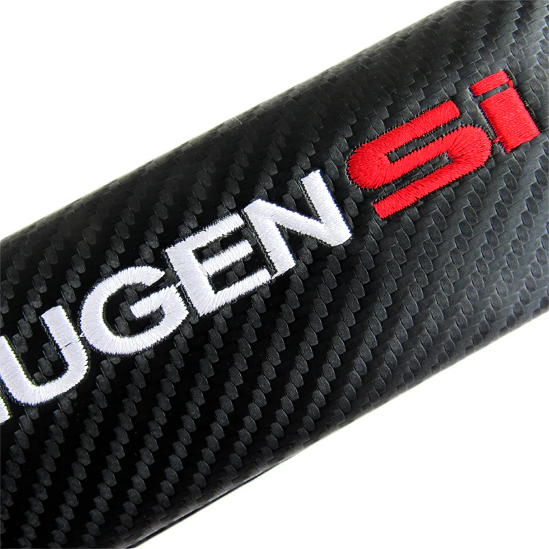 MUGEN POWER Set of Car 15" Steering Wheel Cover Carbon Fiber Style Leather HONDA CIVIC Si with Seat Belt Covers - Image 5