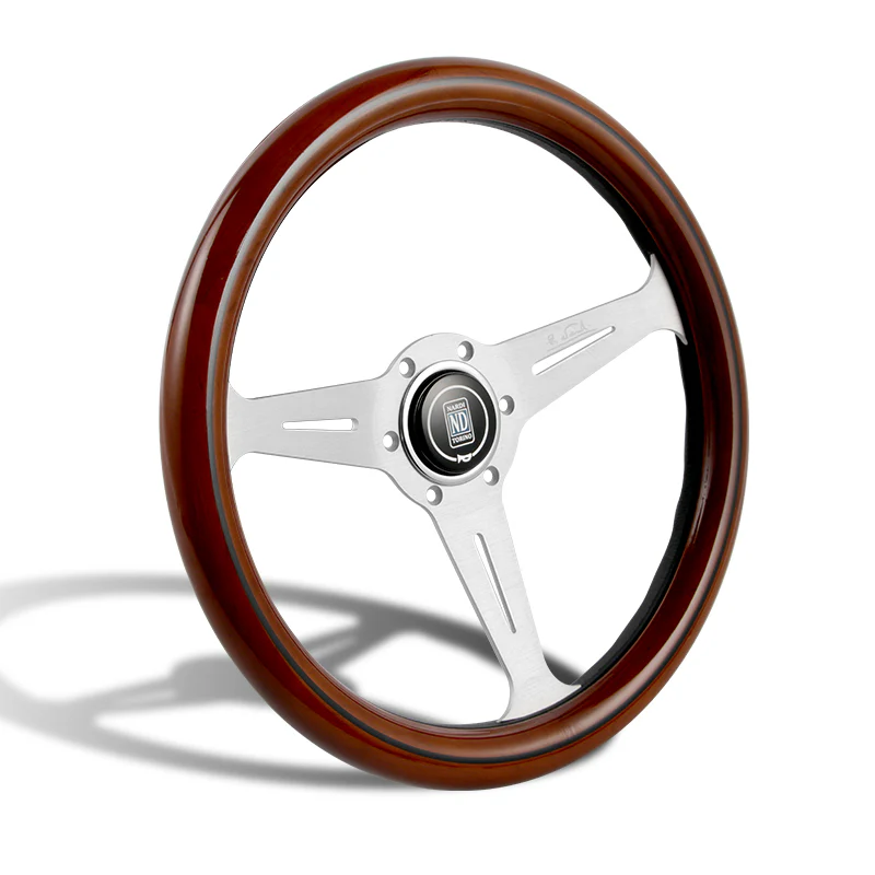NEW NARDI CLASSIC 350MM STEERING WHEEL MAHOGANY WOOD with POLISHED SPOKE D Style - Image 5