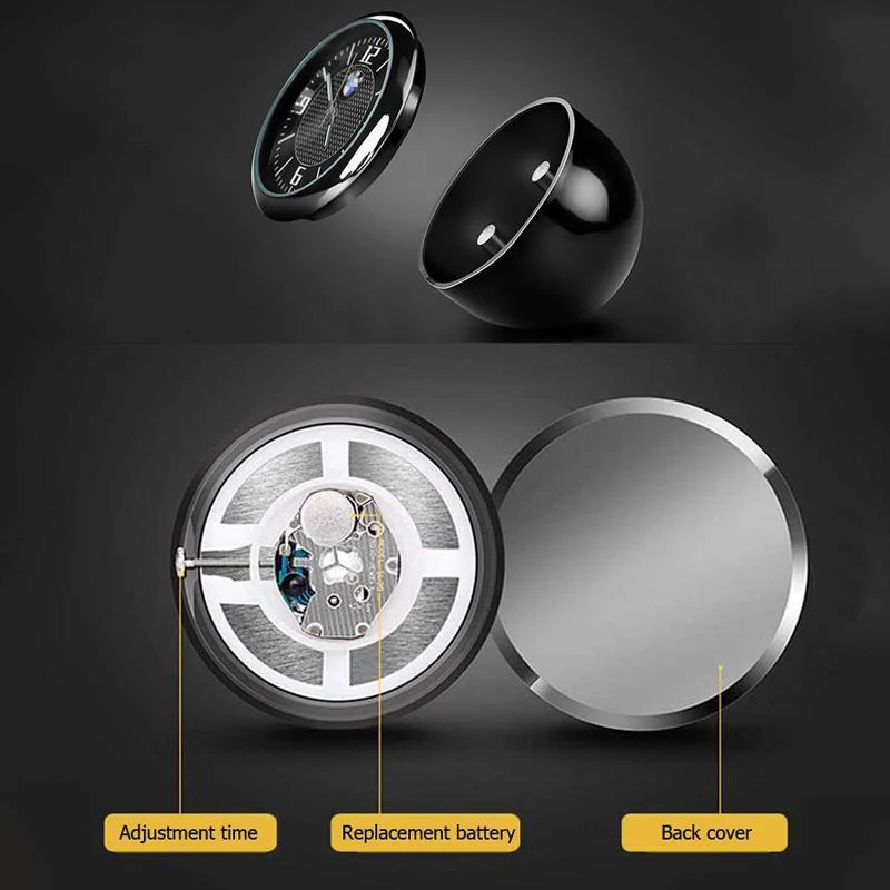 TOYOTA Set of Car 15" Steering Wheel Cover Carbon Fiber Look Leather with Exquisite Clock - Image 11
