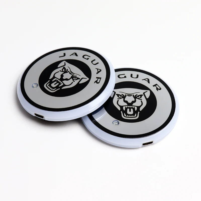 2PCS Colorful Fit for Jaguar LED Car Cup Holder Pad Mat Coaster Atmosphere Light - Image 2
