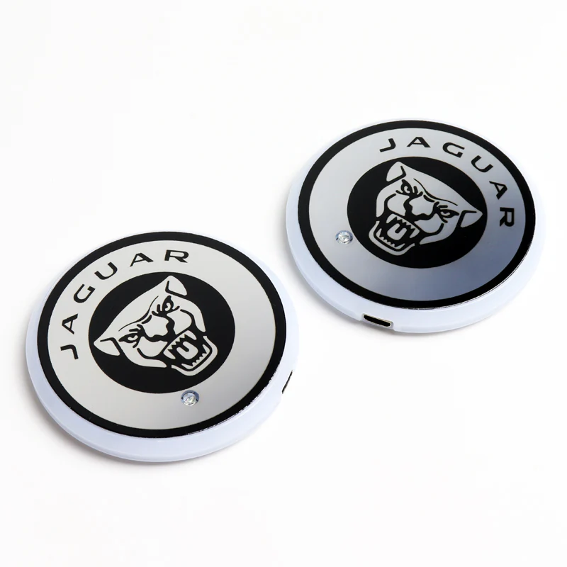 2PCS Colorful Fit for Jaguar LED Car Cup Holder Pad Mat Coaster Atmosphere Light - Image 4