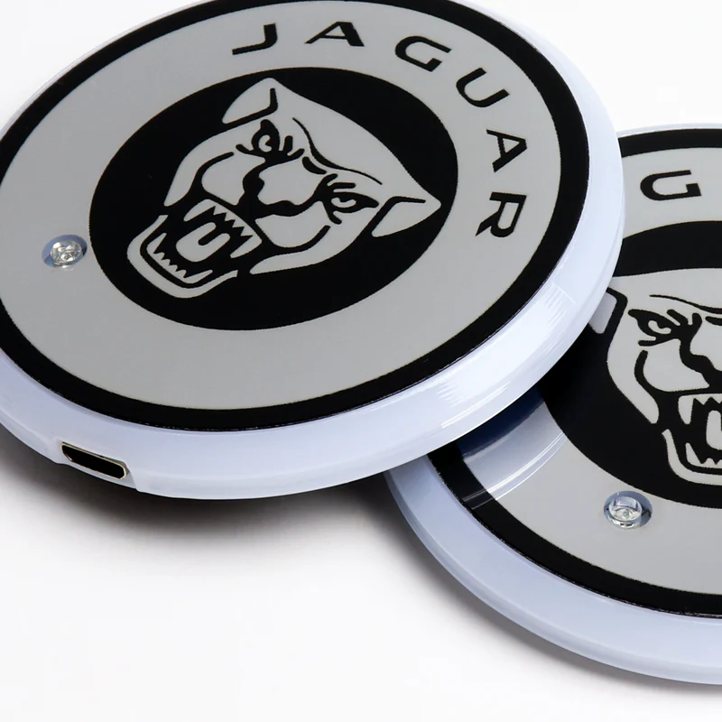 2PCS Colorful Fit for Jaguar LED Car Cup Holder Pad Mat Coaster Atmosphere Light - Image 5