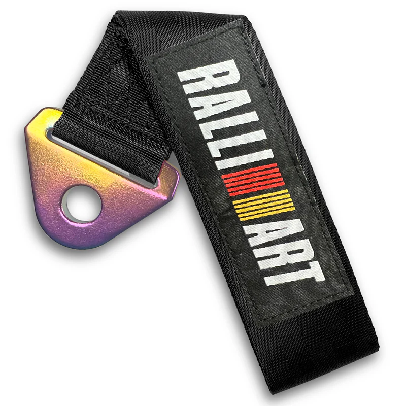 RALLIART MITSUBISHI RACING Drift Rally Sports NEO CHROME HIGH STRENGTH Tow Strap for Front / Rear Bumper - Image 6