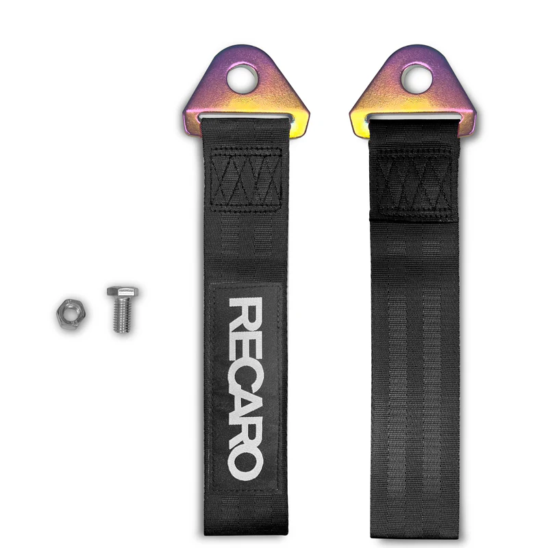 RECARO RACING Drift Rally Sports NEO CHROME HIGH STRENGTH Tow Strap for Front / Rear Bumper - Image 3