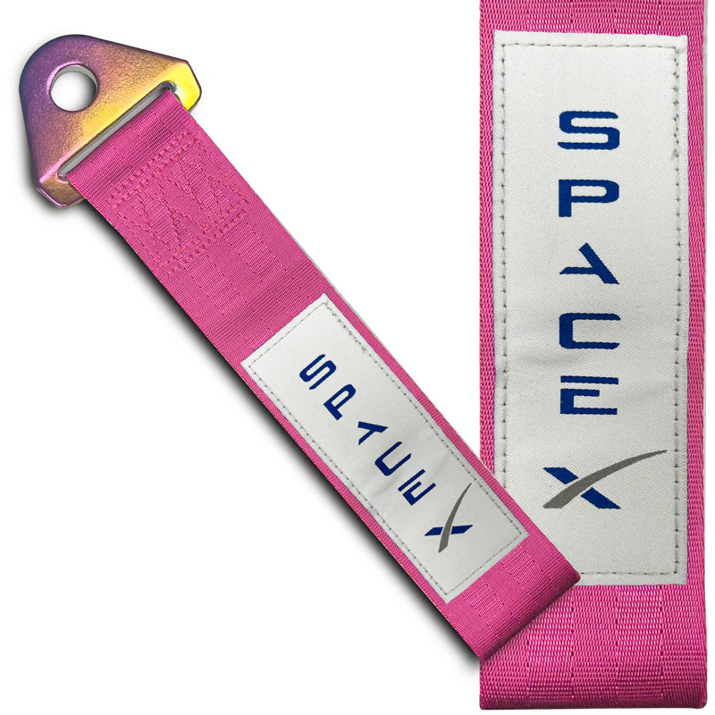 SpaceX RACING Drift Rally Sports NEO CHROME HIGH STRENGTH Pink Tow Strap for Front / Rear Bumper - Image 5