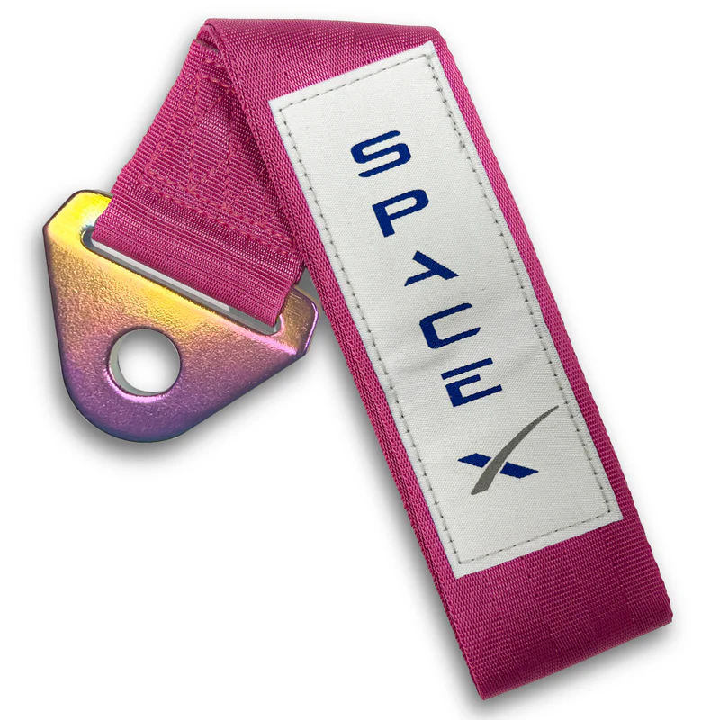 SpaceX RACING Drift Rally Sports NEO CHROME HIGH STRENGTH Pink Tow Strap for Front / Rear Bumper - Image 6