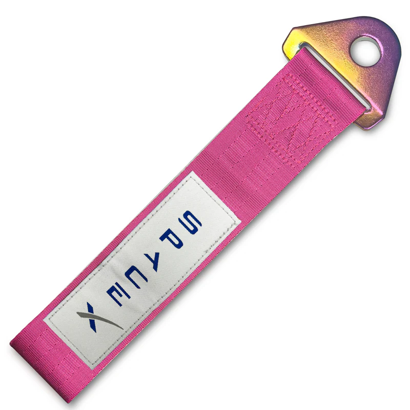SpaceX RACING Drift Rally Sports NEO CHROME HIGH STRENGTH Pink Tow Strap for Front / Rear Bumper - Image 9