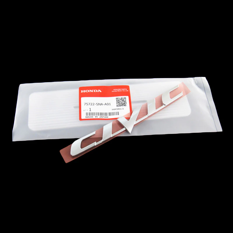 3 PCS Set Red JDM H Front & Rear Emblems with Civic Rear Chrome Emblem For 06-11 CIVIC SEDAN DX EX LX SI - Image 4
