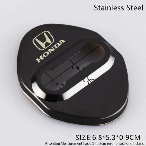Honda Civic Accord CR-V Red Stainless Steel Door Lock Door Striker Cover Set of 4 - Image 2