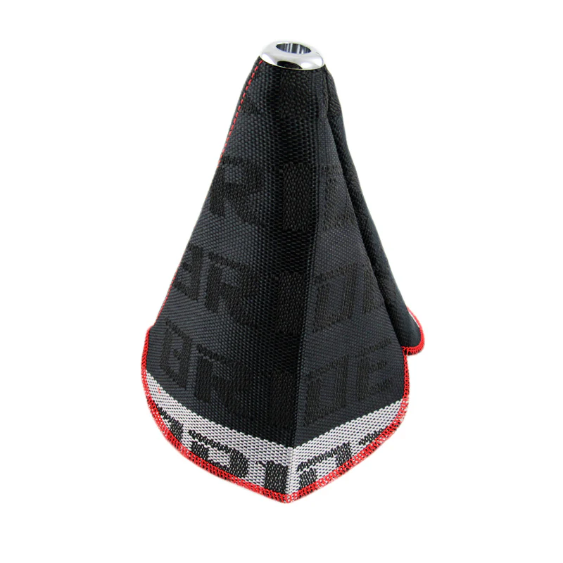 Copy of Red Stitches Bride Racing Hyper Fabric shift knob Shifter Boot Cover Chrome TOP - Image 3