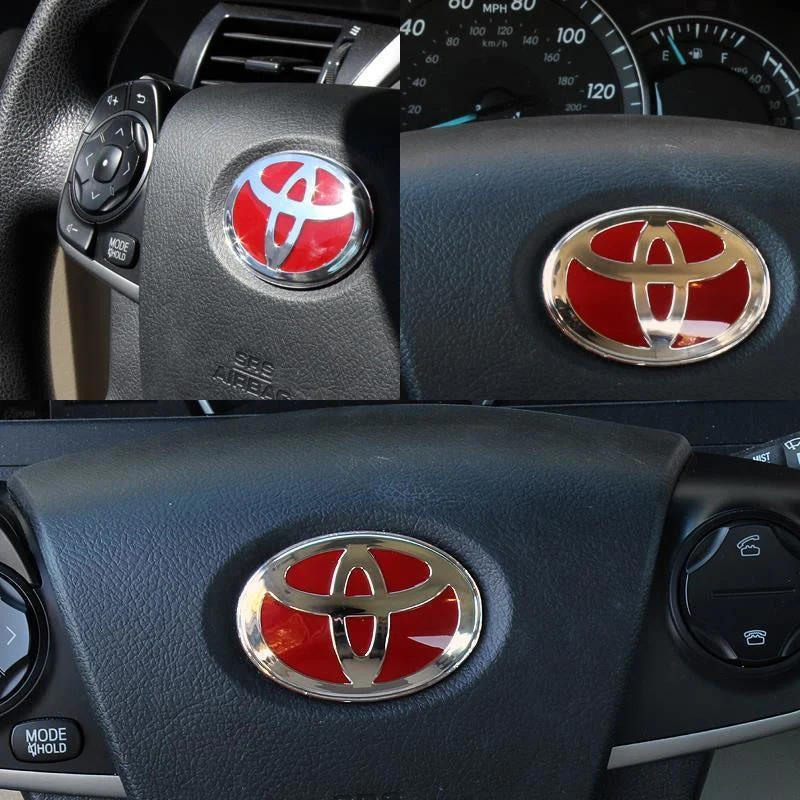Red TOYOTA MOTORS Racing Set Keychain Metal Key Ring with Steering Wheel Emblem - Image 6