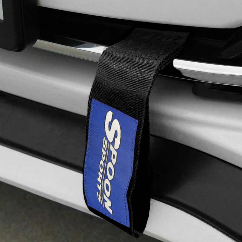 JDM SPOON SPORTS RACING Drift Rally NEO CHROME HIGH STRENGTH Tow Strap for Front / Rear Bumper - Image 10