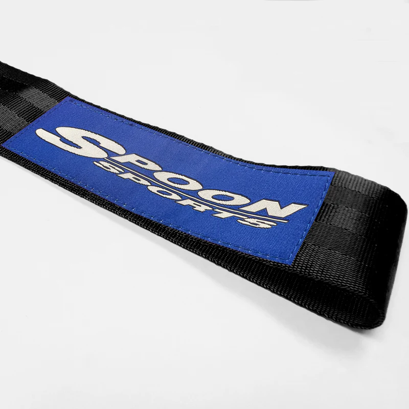 JDM SPOON SPORTS RACING Drift Rally NEO CHROME HIGH STRENGTH Tow Strap for Front / Rear Bumper - Image 3