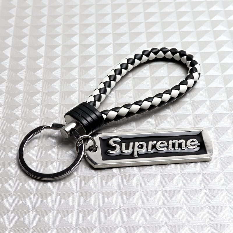 Supreme3M Set Embroidered Logo Red Seat Belt Covers with Black Metal Pendant with Calf Leather Keychain For Honda Toyota - Image 7