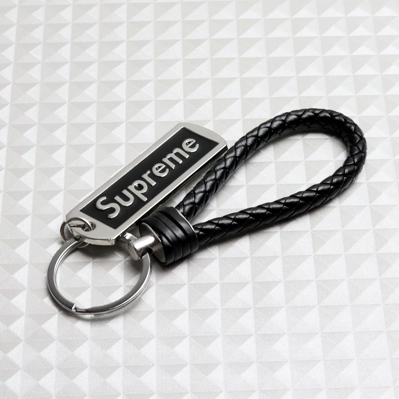 Supreme3M Black Set Embroidered Logo Seat Belt Covers with Metal Pendant with Calf Leather Keychain For Honda Toyota - Image 3