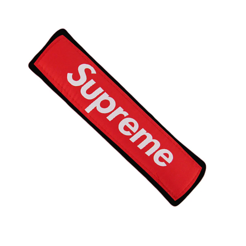 Supreme3M Black Set Embroidered Logo Seat Belt Covers with Metal Pendant with Calf Leather Keychain For Honda Toyota - Image 9