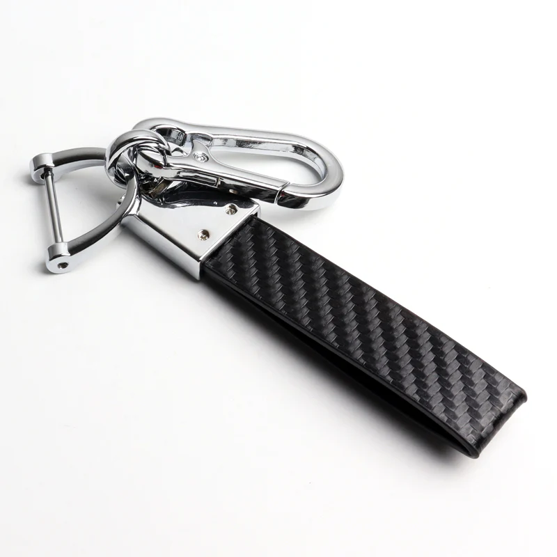 TOYOTA SUPRA COROLLA Camry Universal Chrome 3D Logo Carbon Fiber Look Black Leather Metal Gift Decor Quick Release Lanyard Keychain - Image 4